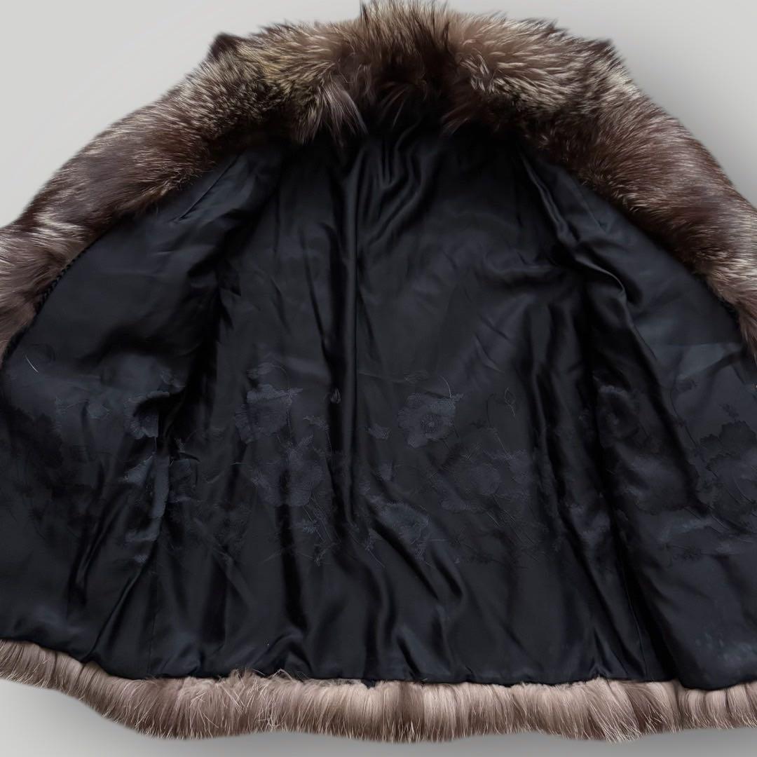 本毛皮●シルバーフォックス FOX ファーコート ふわふわ◎ 13号