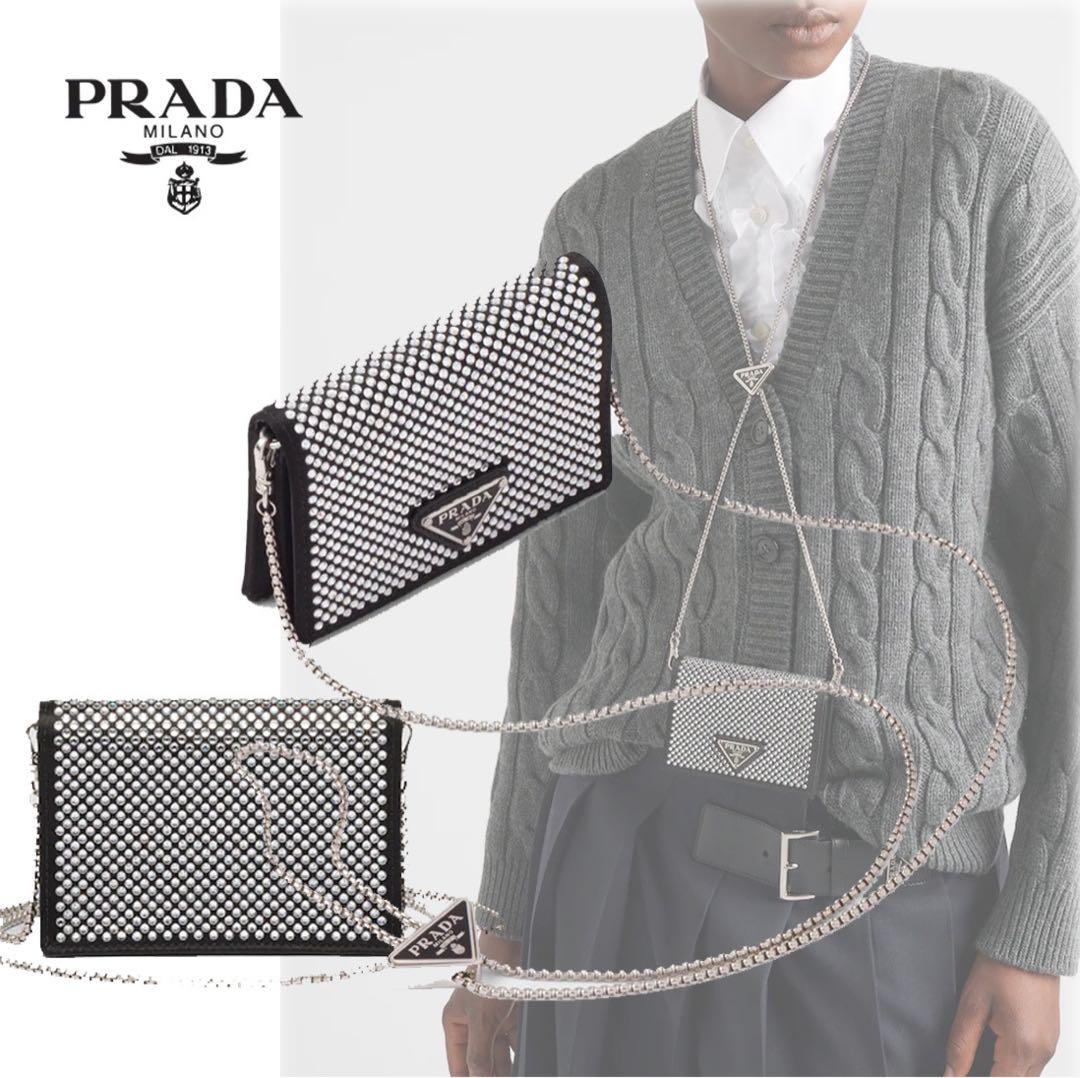 prada ミニバッグ ショルダー カードケース スワロフスキー