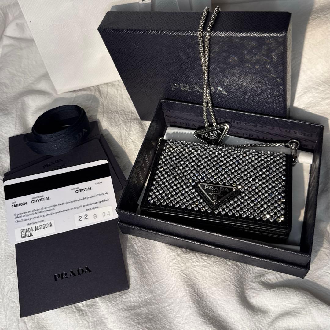 prada ミニバッグ ショルダー カードケース スワロフスキー