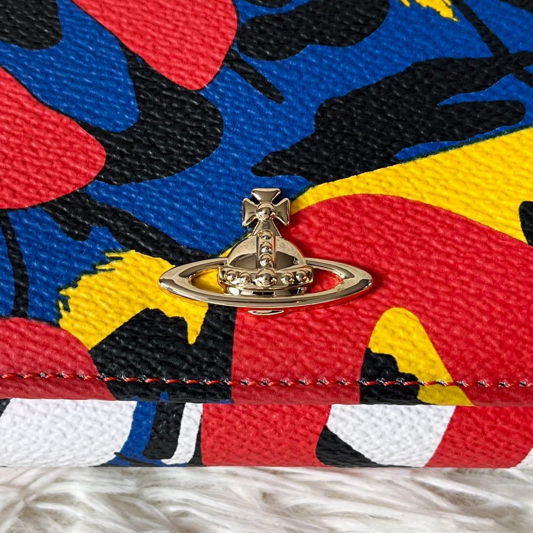 新品✨ヴィヴィアンウエストウッド　長財布　LOGOMANIA RED 32738