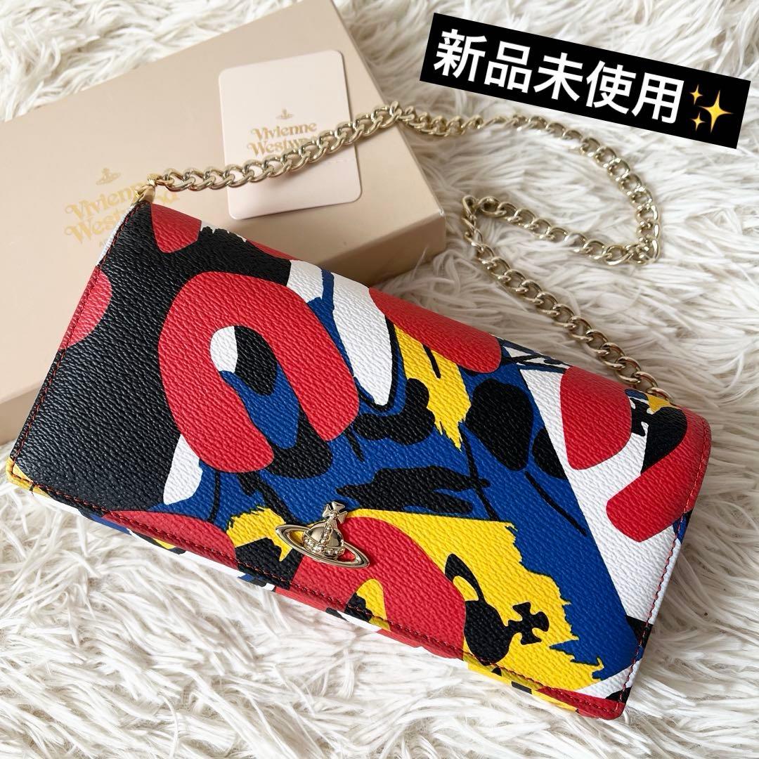 新品✨ヴィヴィアンウエストウッド　長財布　LOGOMANIA RED 32738