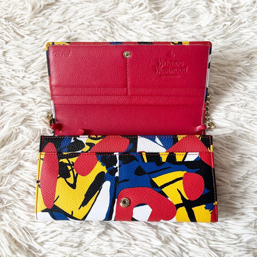 新品✨ヴィヴィアンウエストウッド　長財布　LOGOMANIA RED 32738