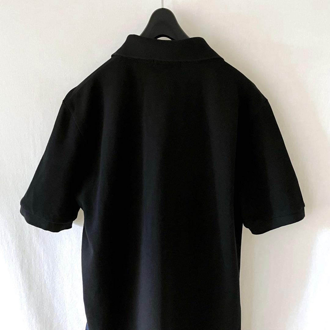 美品 バーバリー ポロシャツ S チェック 黒 無地 三陽商会 日本製