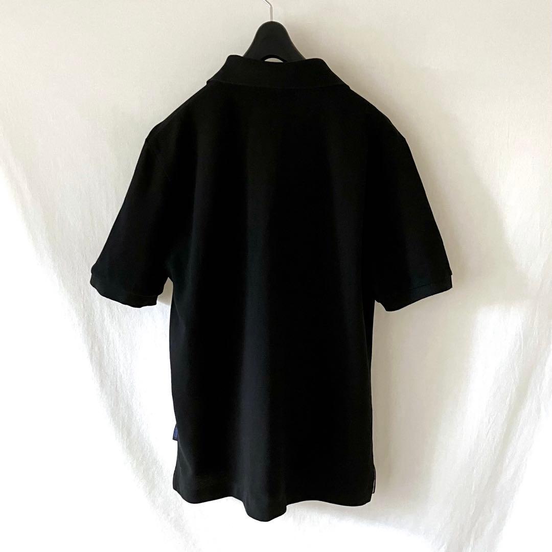 美品 バーバリー ポロシャツ S チェック 黒 無地 三陽商会 日本製