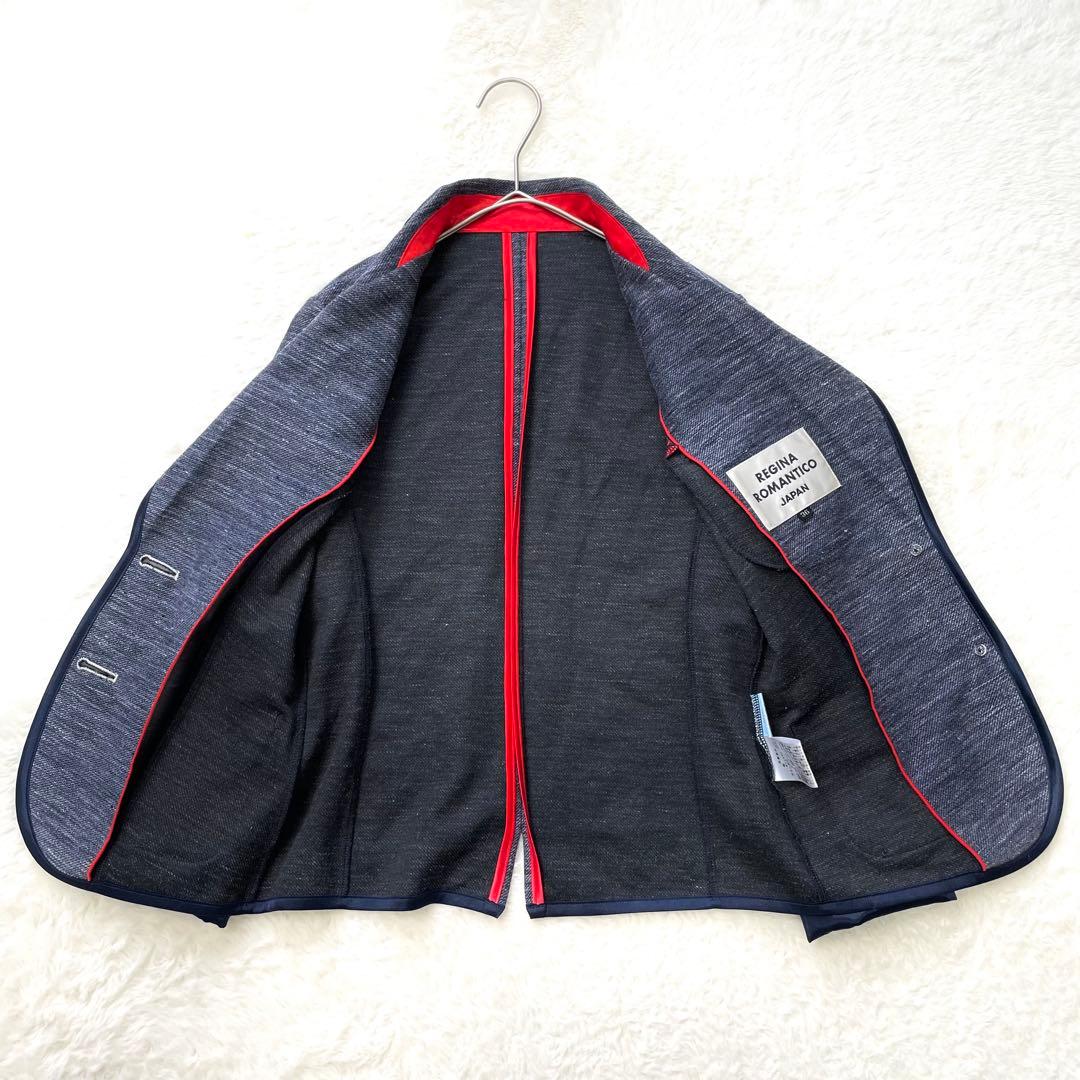 REGINA ROMANTICO リネンパイピングジャケット インディゴ 美品