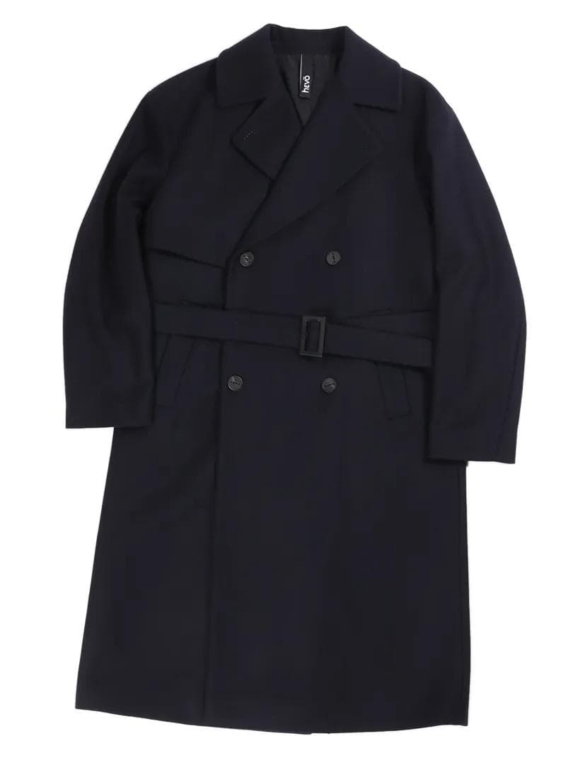 HEVO GALATONE ダブルブレスト コート 黒 48
