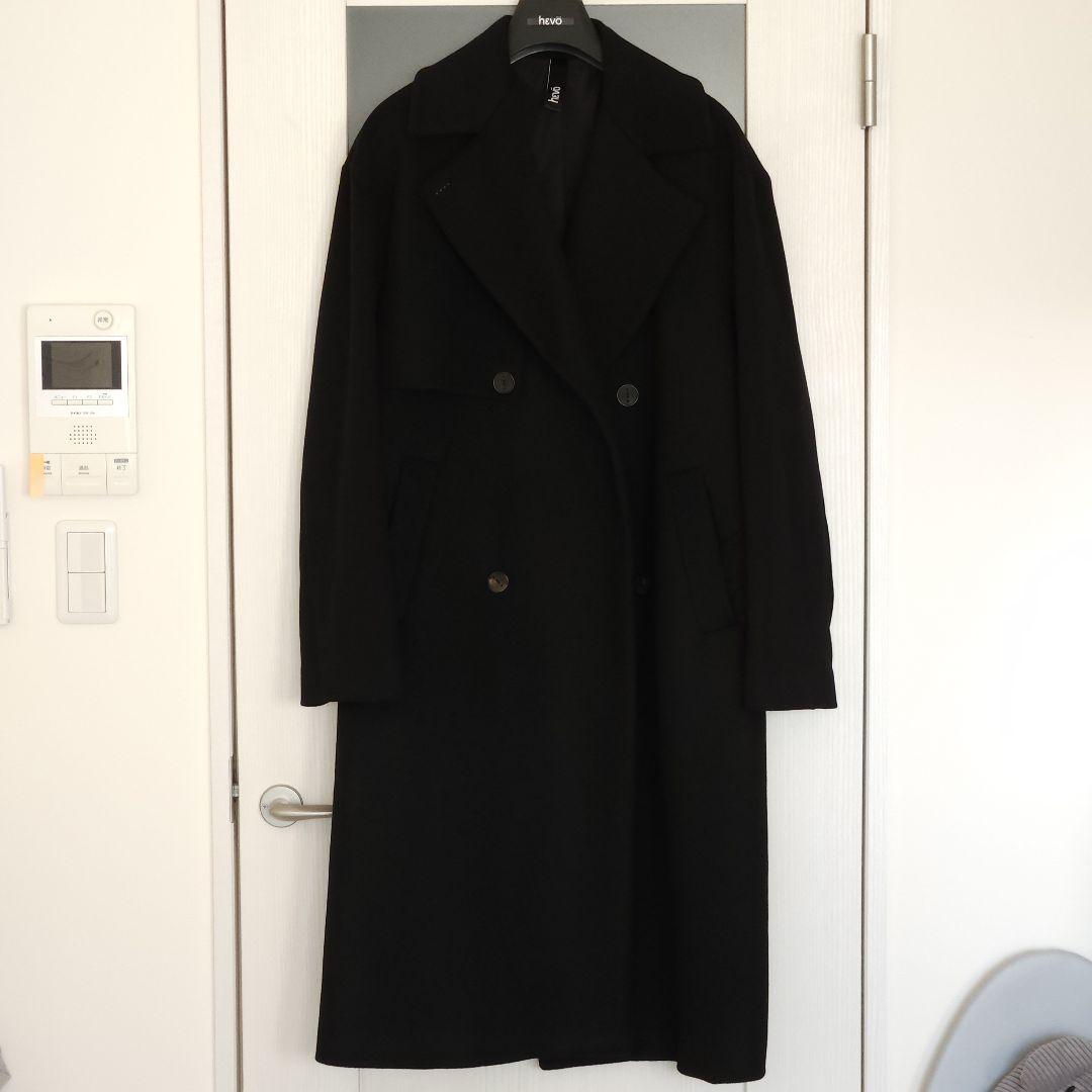 HEVO GALATONE ダブルブレスト コート 黒 48