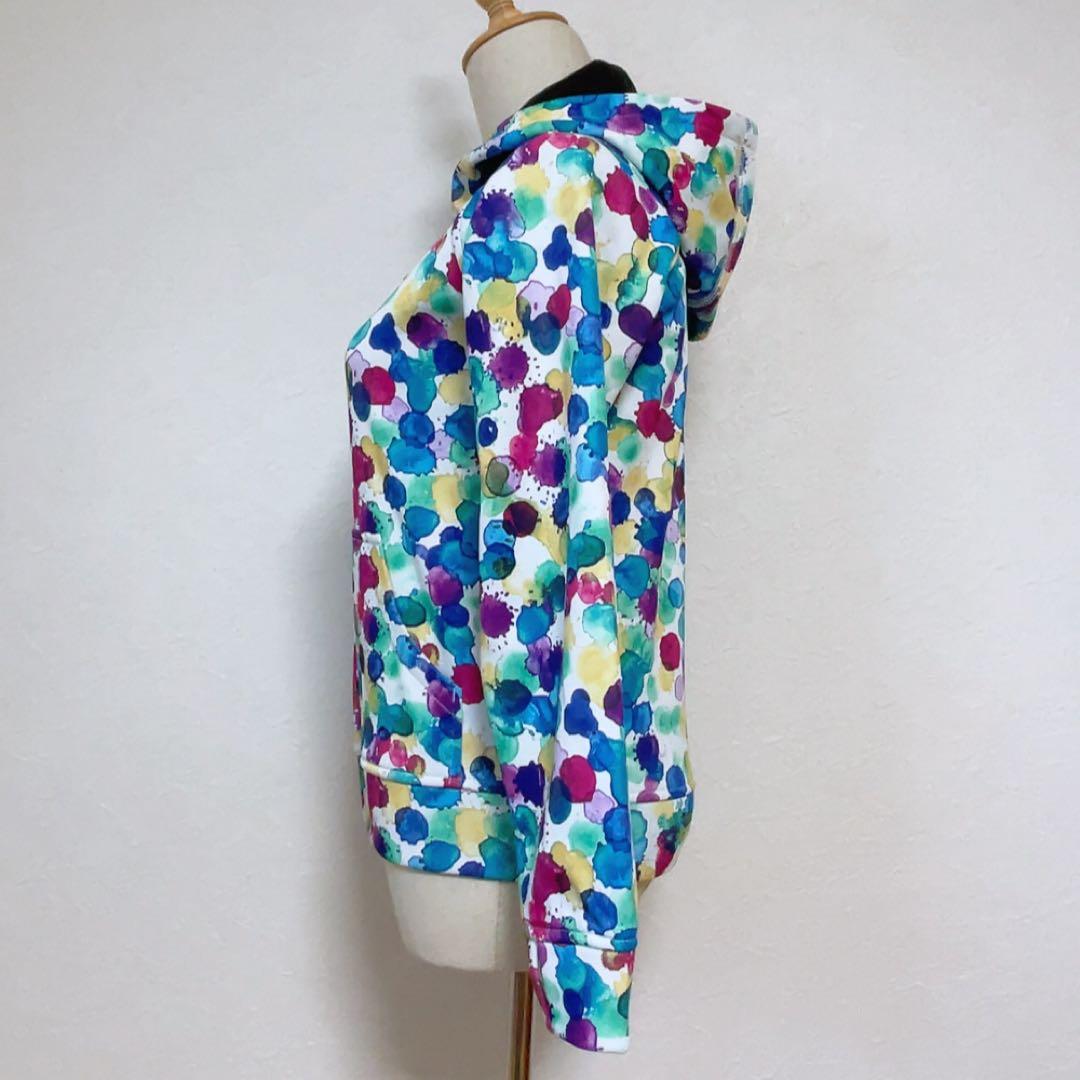 【美品】BURTON カラフル水彩柄 フルジップパーカー DRYRIDE S