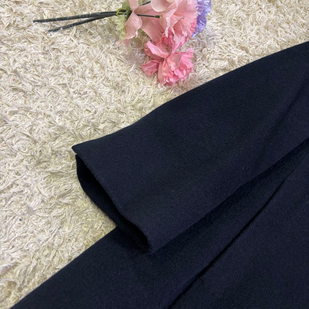 希少サイズ　23区　大きいサイズ　アンゴラ　ウール　フーディッド　リバーコート