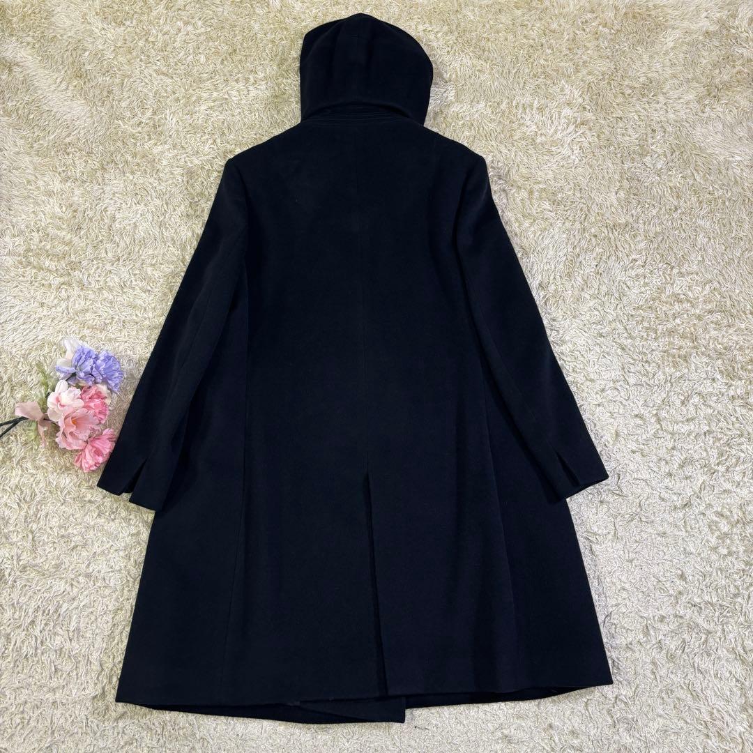 希少サイズ　23区　大きいサイズ　アンゴラ　ウール　フーディッド　リバーコート