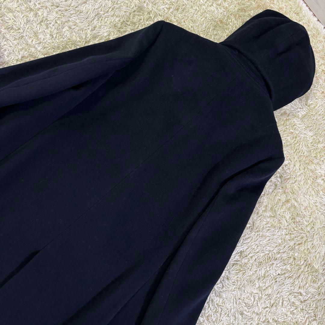 希少サイズ　23区　大きいサイズ　アンゴラ　ウール　フーディッド　リバーコート