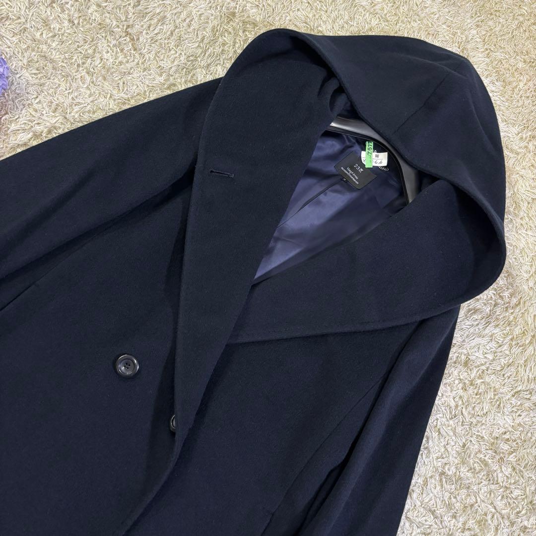 希少サイズ　23区　大きいサイズ　アンゴラ　ウール　フーディッド　リバーコート