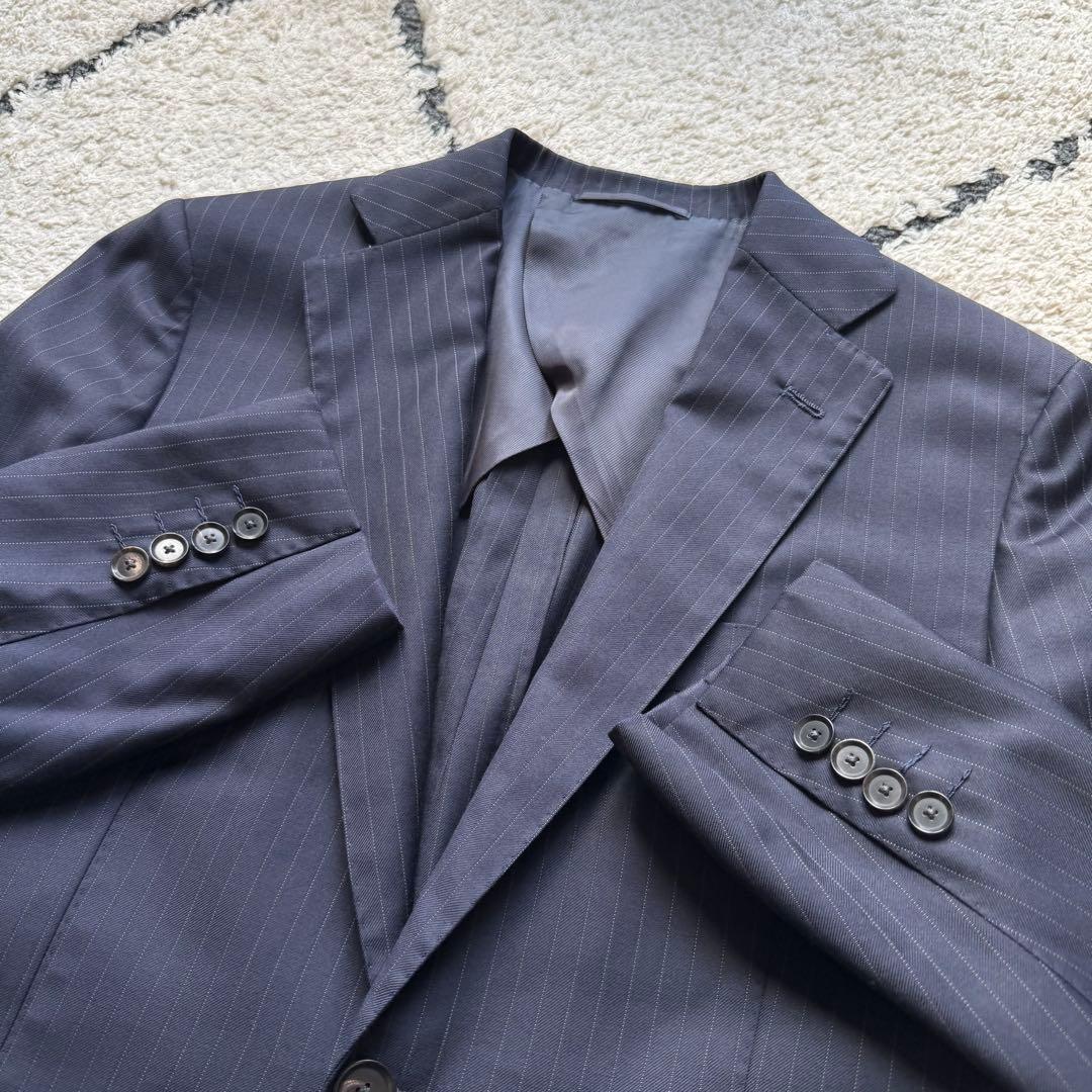 SHIPS ロロピアーナ　スーツ　セットアップ　ネイビー　ストライプ　42