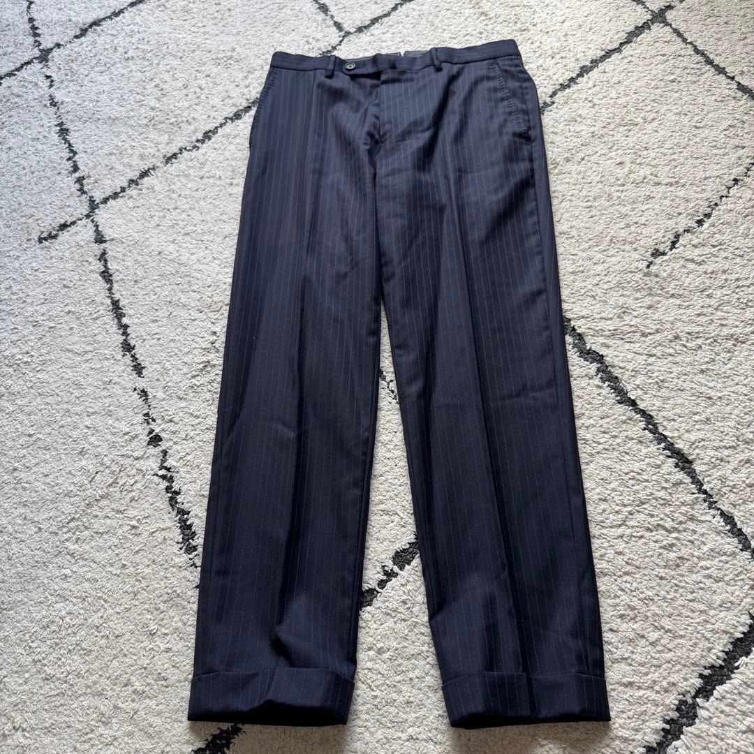 SHIPS ロロピアーナ　スーツ　セットアップ　ネイビー　ストライプ　42