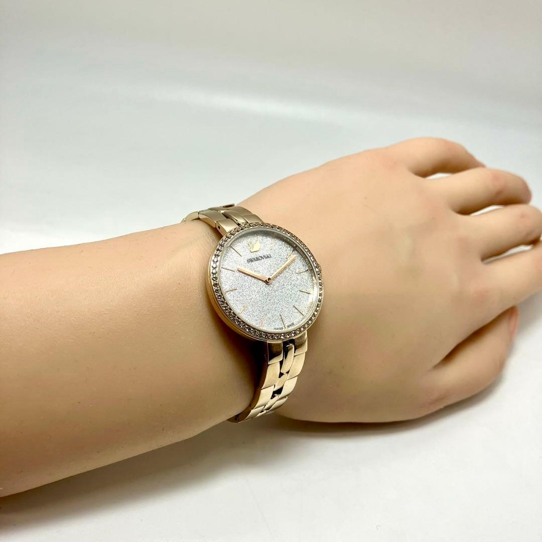 美品 稼働 新品電池 Swarovski コスモポリタン 腕時計 ピンクゴールド