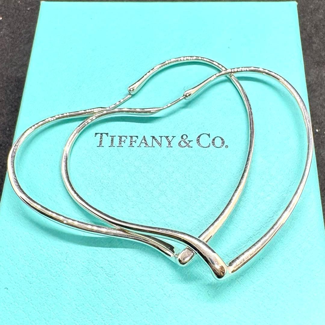 k*i様 オープンハート フープ ピアス ラージ L 銀　ティファニー