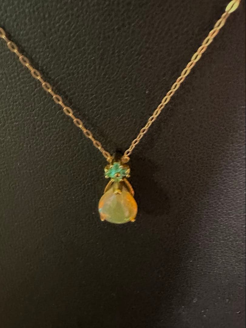 GSTVk18オパール&パライバトルマリンペンダントトップ新品未使用