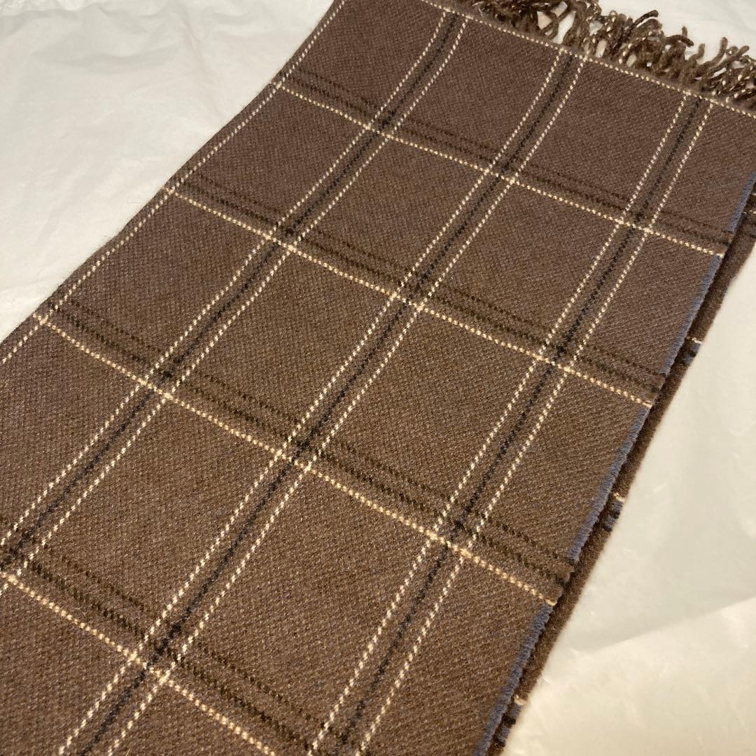 美品 ジョンストンズ カシミヤ100％ 中大判ストール ブラウン アローズ別注