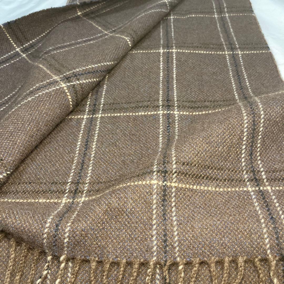 美品 ジョンストンズ カシミヤ100％ 中大判ストール ブラウン アローズ別注