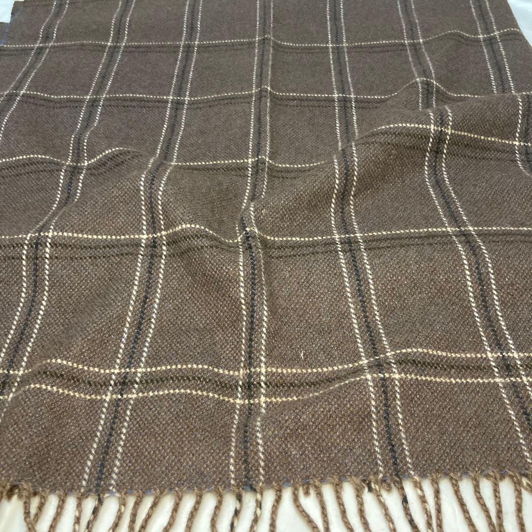 美品 ジョンストンズ カシミヤ100％ 中大判ストール ブラウン アローズ別注