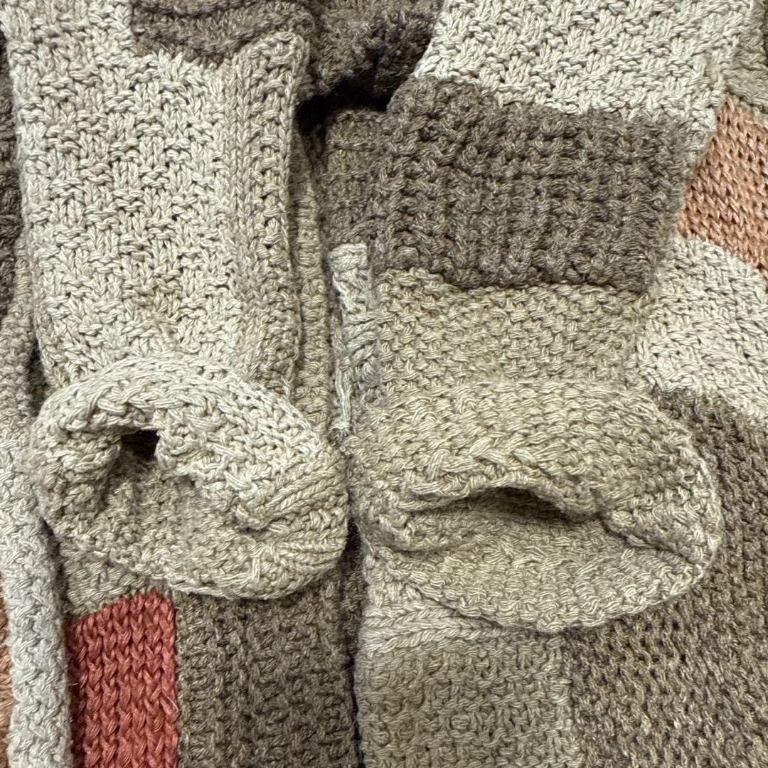 【希少】ラルフローレン　ガウン　シルク　手編み　パッチワーク　Ｓ　ハンドニット