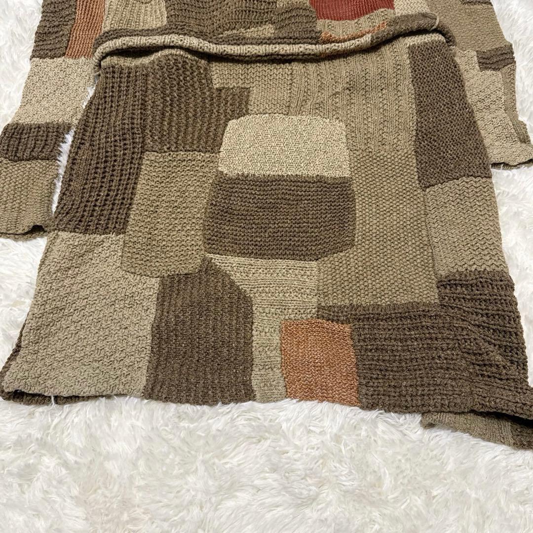 【希少】ラルフローレン　ガウン　シルク　手編み　パッチワーク　Ｓ　ハンドニット