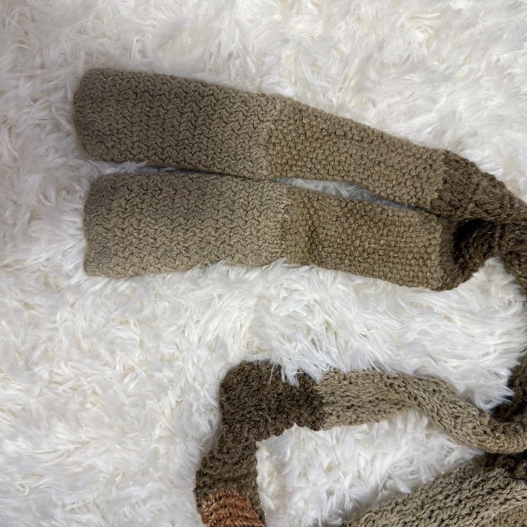 【希少】ラルフローレン　ガウン　シルク　手編み　パッチワーク　Ｓ　ハンドニット