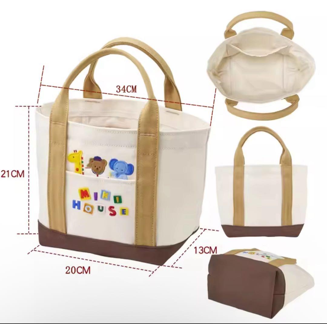 MIKI HOUSE トートバッグ 動物刺繍