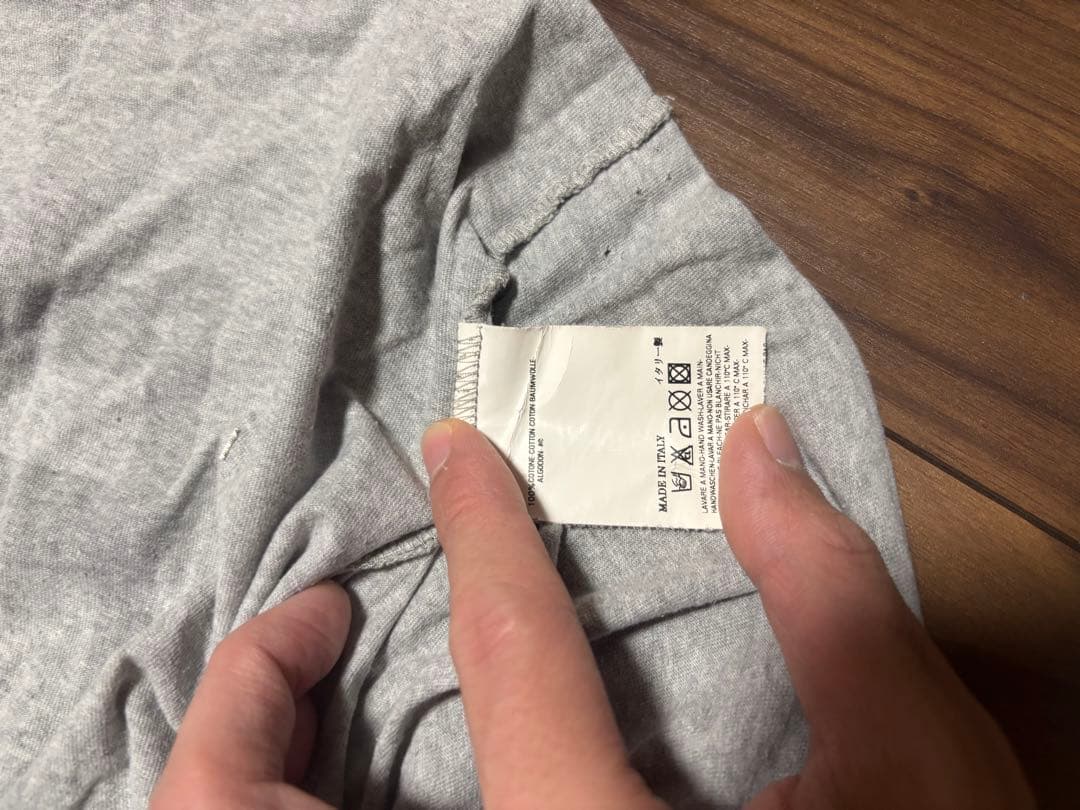 ジャケット風プリント グレー長袖カットソー メゾンマルジェラ