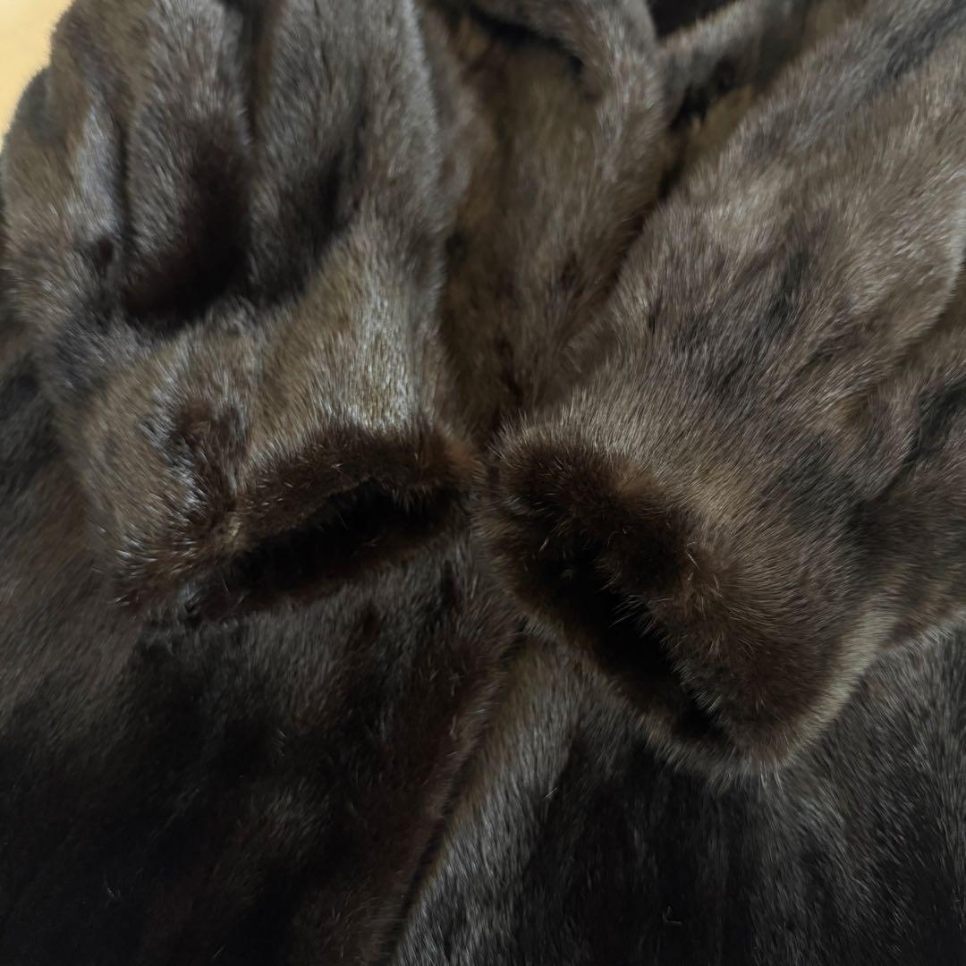 ランバン ブラックミンク ファーコート リアルファー 袖太 ボリューム 艶◎