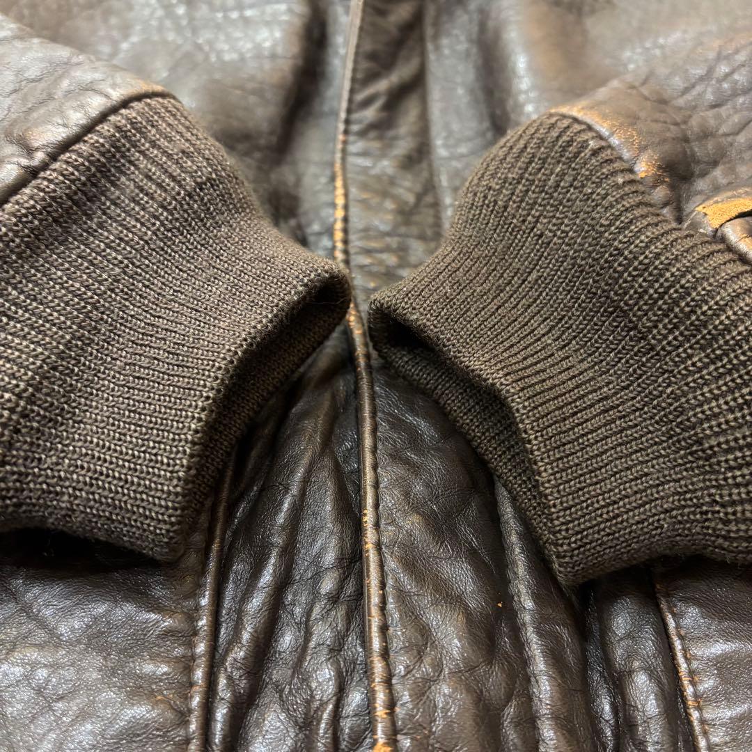 AVIREX A-2 フライトジャケット　ラムレザー　刺繍　短丈　90s M