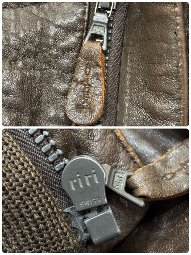 AVIREX A-2 フライトジャケット　ラムレザー　刺繍　短丈　90s M