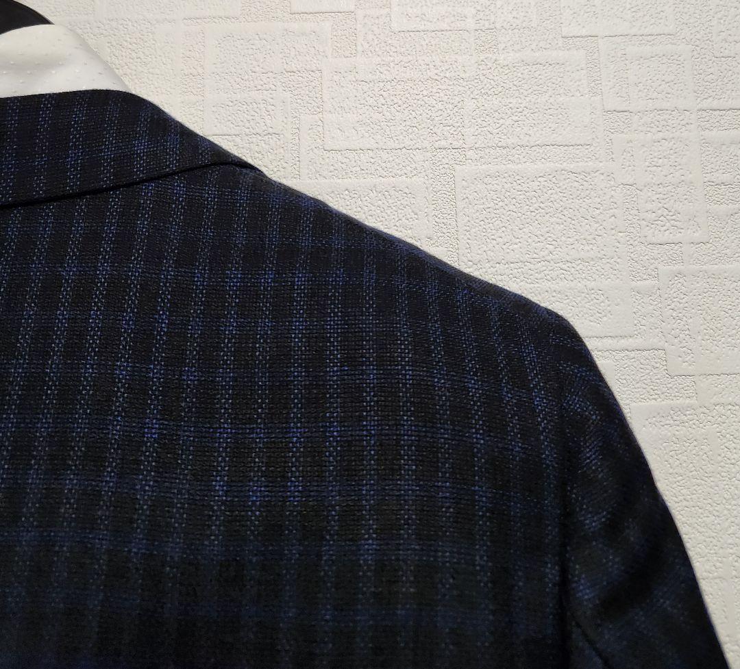 じ*ら様 トゥモローランド　メンズ　スーツ　濃紺ブルー×ブラック　チェック