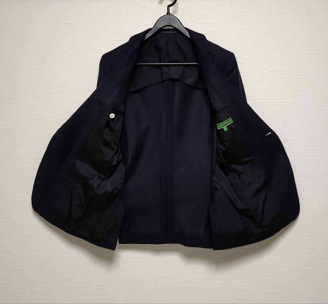 じ*ら様 トゥモローランド　メンズ　スーツ　濃紺ブルー×ブラック　チェック