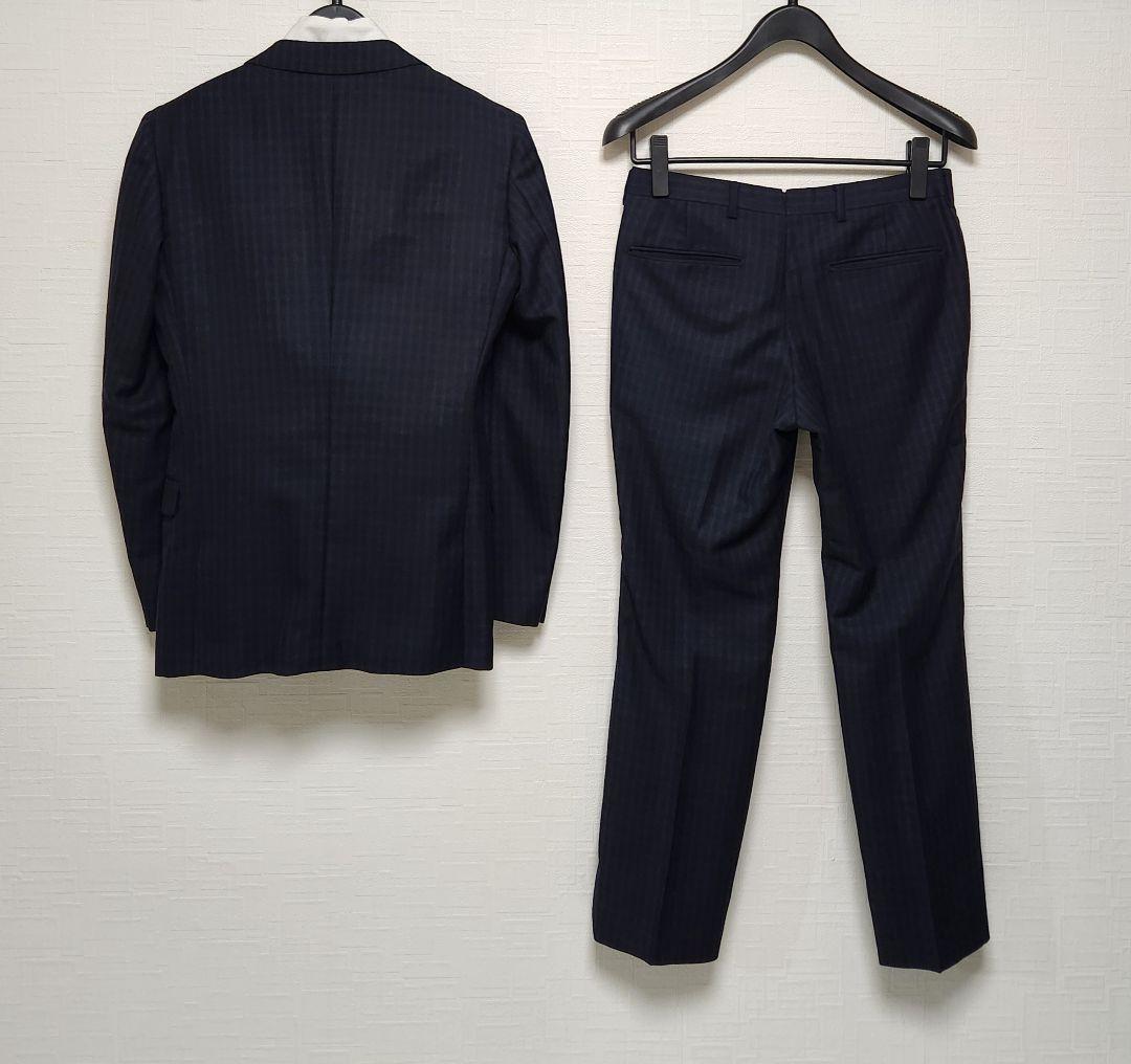 じ*ら様 トゥモローランド　メンズ　スーツ　濃紺ブルー×ブラック　チェック