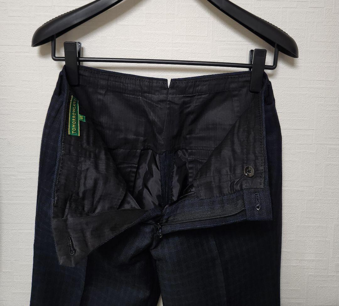 じ*ら様 トゥモローランド　メンズ　スーツ　濃紺ブルー×ブラック　チェック