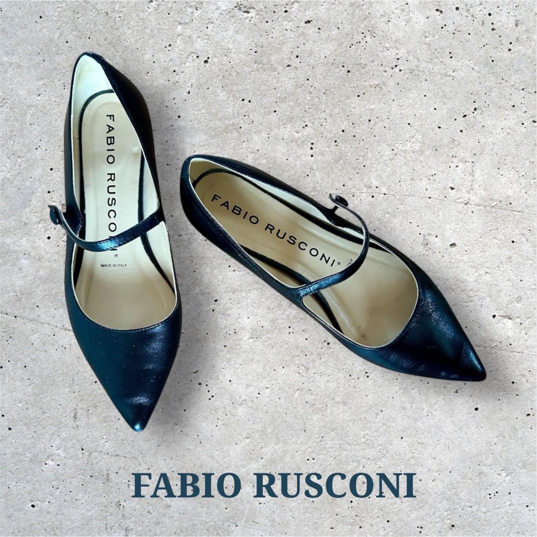 FABIO RUSCONI ポインテッド メリージェーンフラットシューズ 37