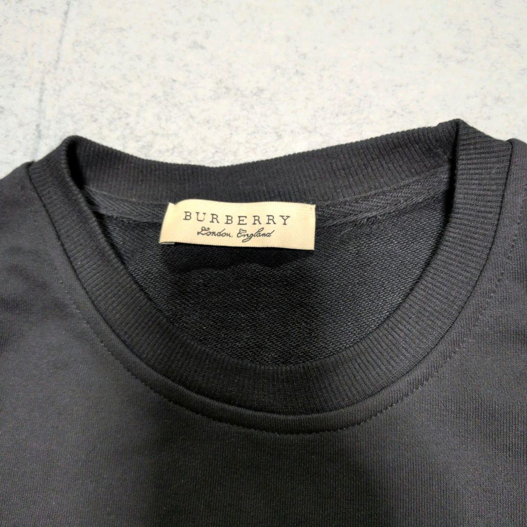 美品 大人気 バーバリー ビッグロゴ スウェット トレーナー 黒