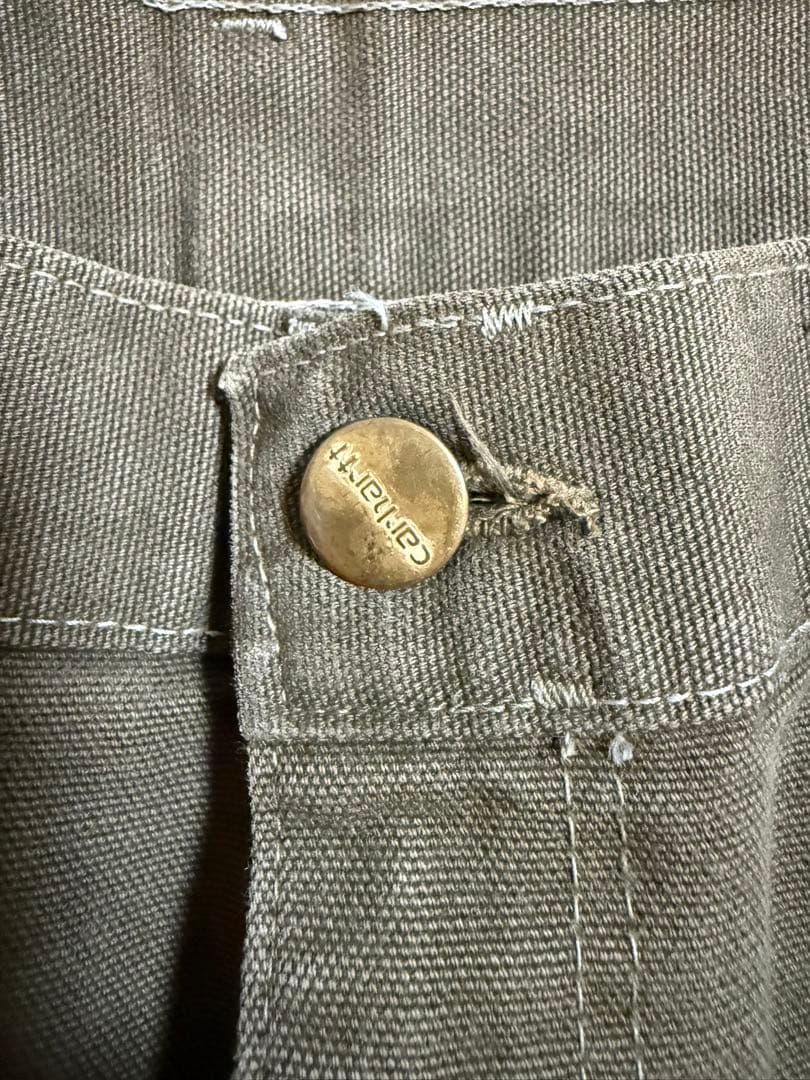 値下げUSA製 W31×34 90s Carhartt モスグリーン ダブルニー