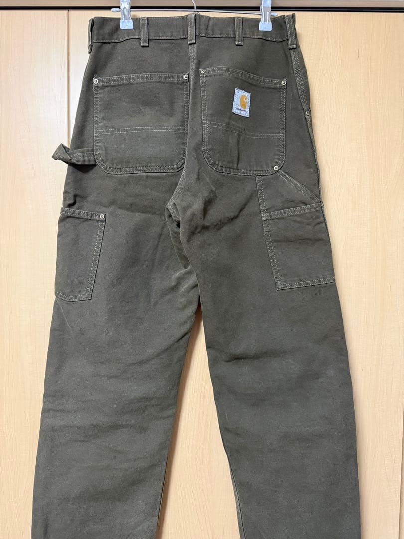 値下げUSA製 W31×34 90s Carhartt モスグリーン ダブルニー