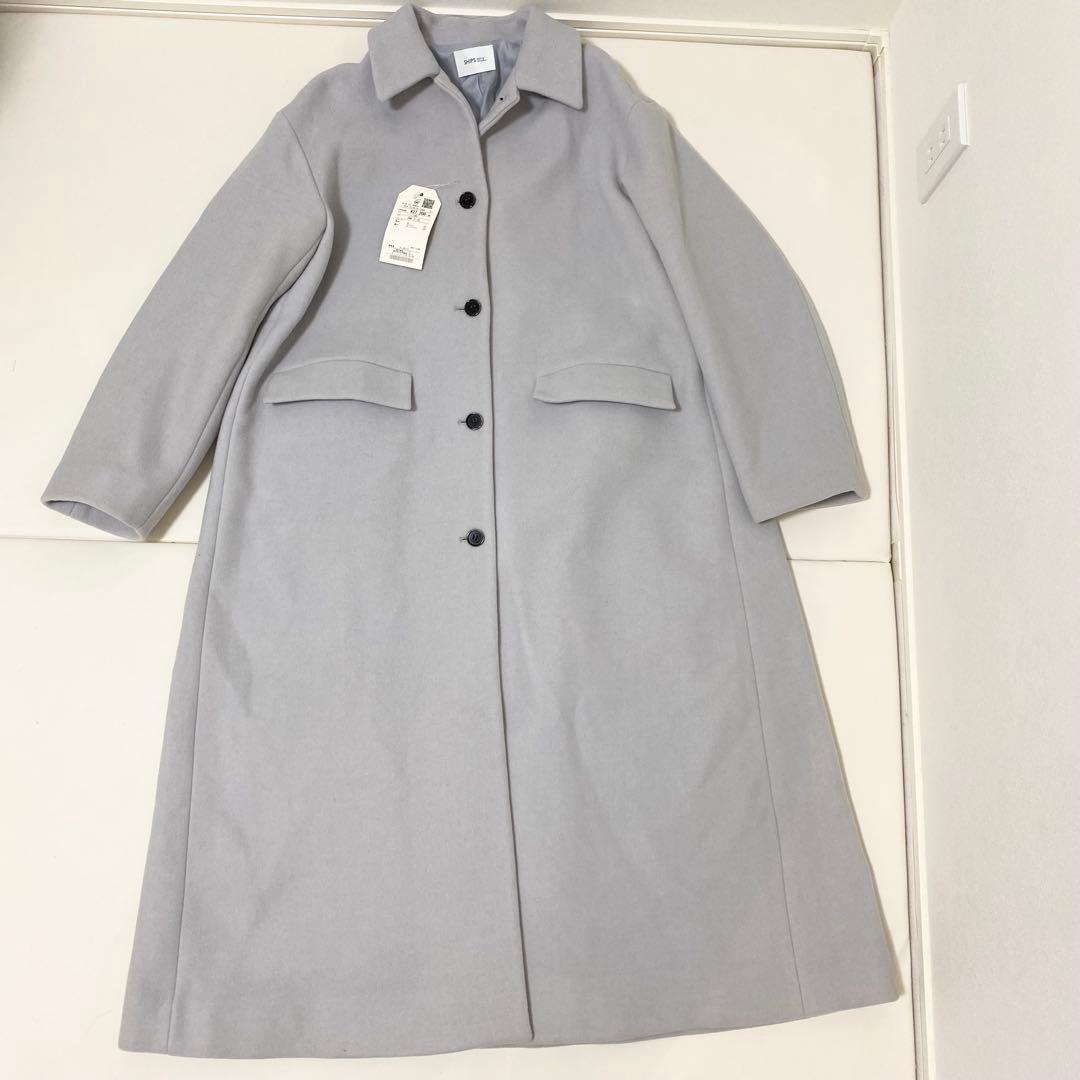 ♢新品♢SHIPS any シップス　ステンカラーコート　ライトグレー　水色