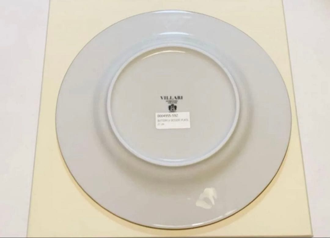 新品 ヴィラリ ☆ VILLARI ☆デザートプレート イエロー リボン