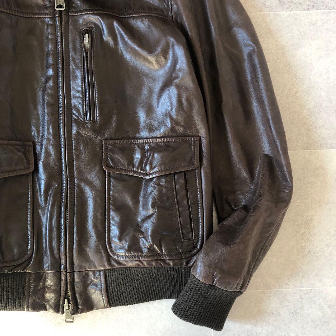 Lサイズの良品！✨ SHIPS JET BLUE A−2 レザージャケット 牛革