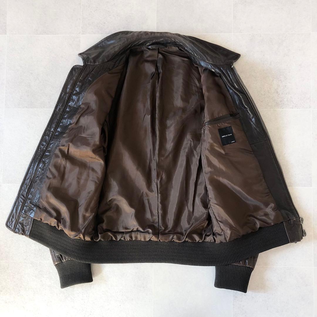 Lサイズの良品！✨ SHIPS JET BLUE A−2 レザージャケット 牛革