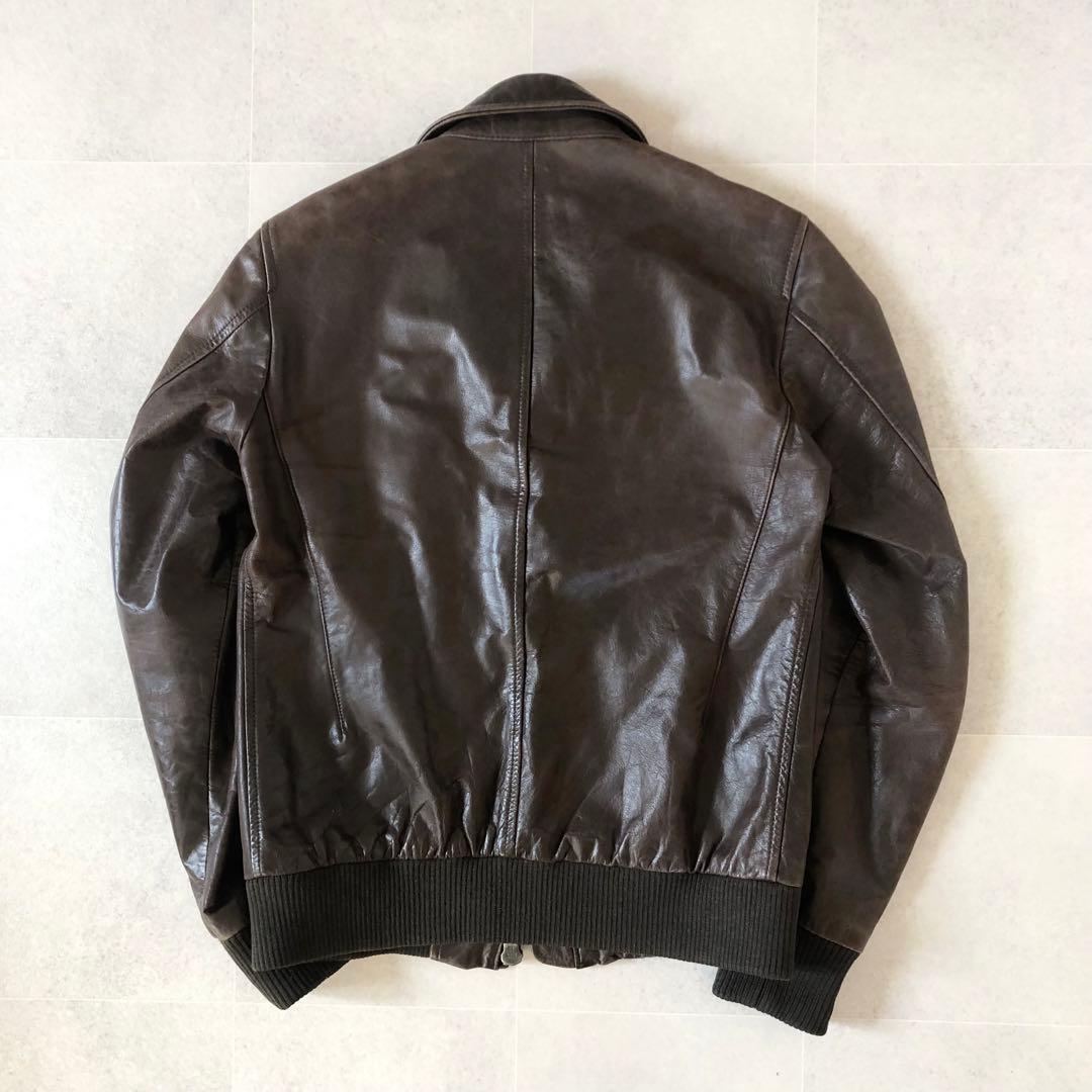 Lサイズの良品！✨ SHIPS JET BLUE A−2 レザージャケット 牛革