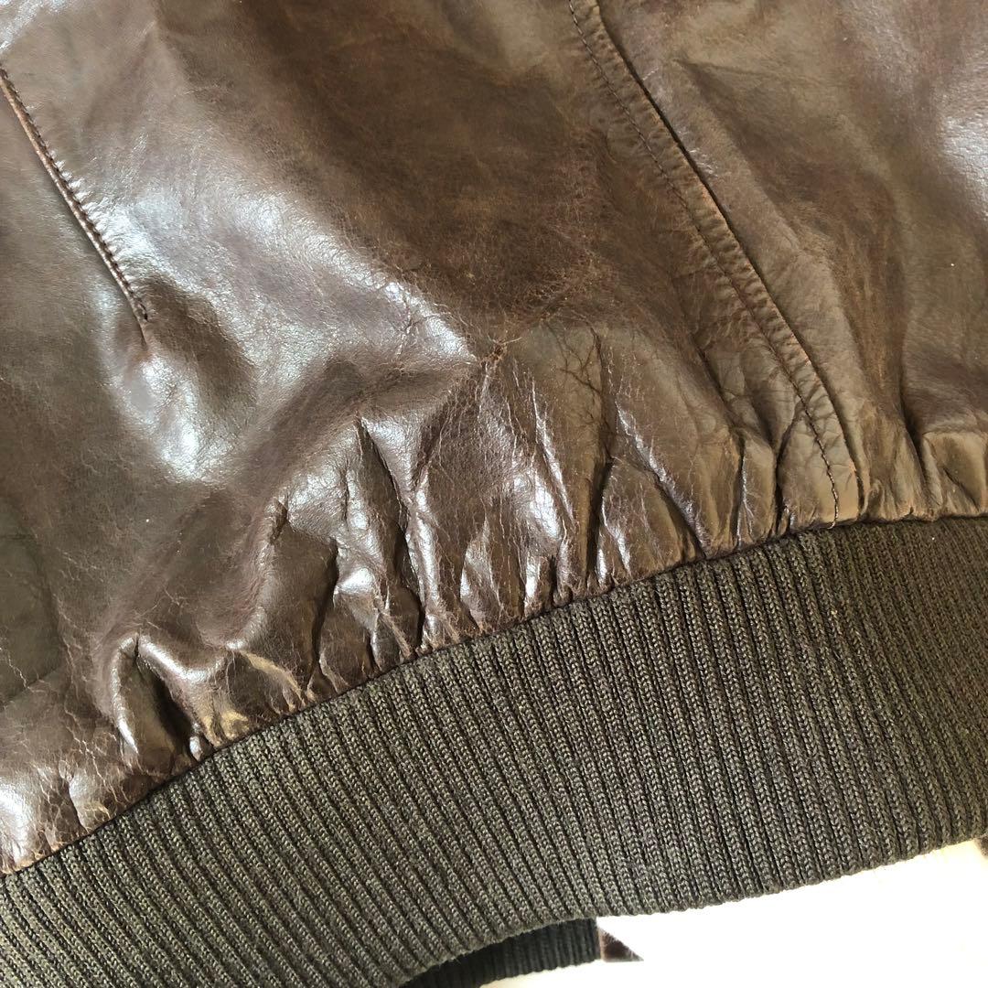 Lサイズの良品！✨ SHIPS JET BLUE A−2 レザージャケット 牛革