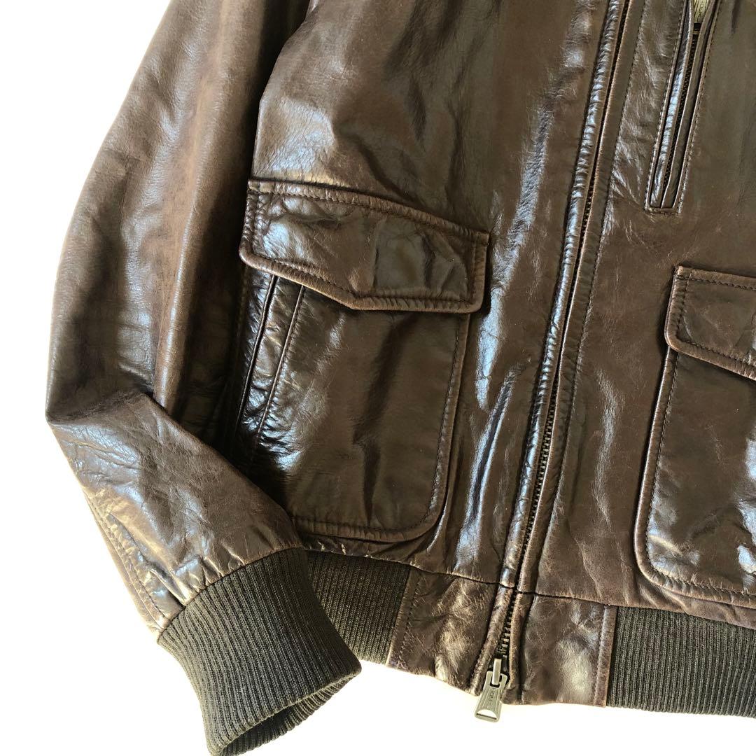 Lサイズの良品！✨ SHIPS JET BLUE A−2 レザージャケット 牛革