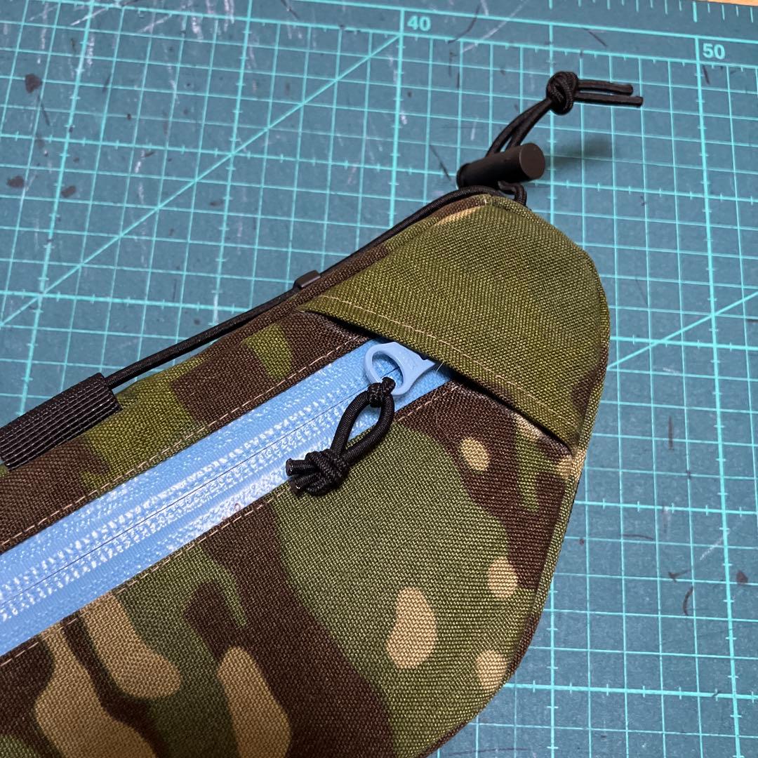 ハンドメイドフレームバッグ　X-PAC マルチカム/トロピック/オリーブ45cm