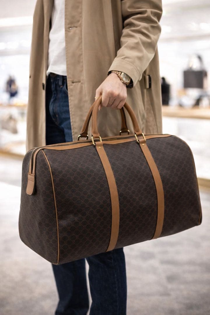 南京錠つき★オールド セリーヌヴィンテ ージ大型 ブラゾンマカダム 旧型レア