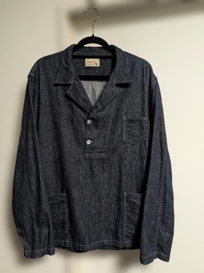 GZ-MPOL-0310 graphzero マリンプルオーバーシャツ　デニム